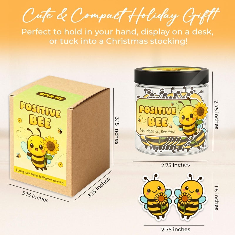 Musemory Positive Bee Jar, 60 Emotional Support Bee Gifts, Affirmation Cards For Women, Friendship Gift, Quotes Jar, Best Friend Gift, Positive Bee Decor, Christmas Gifts For Women, Positive Bee Decor - Image 3